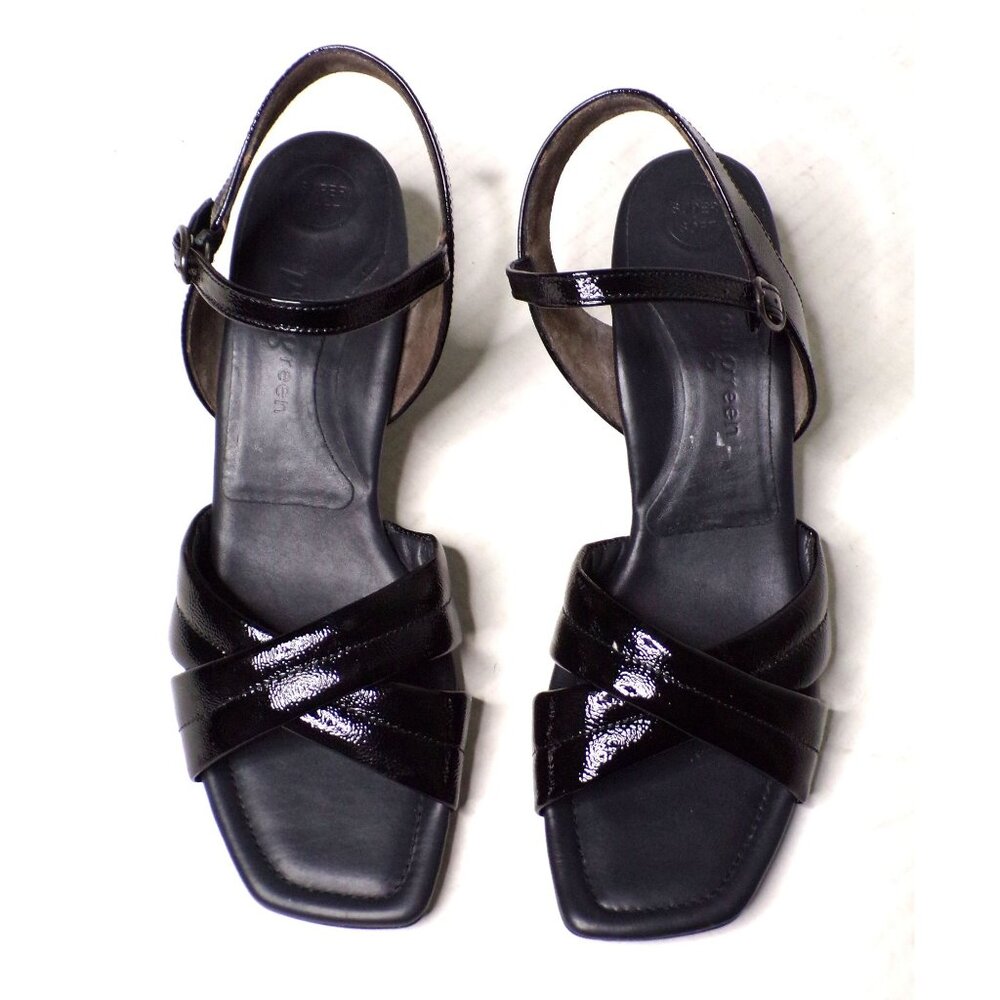 ๐ PAUL GREEN Lexi Block Heel Ankle Strap Sandals Pumps Shoes 10.5 Black - Picture 7 of 13